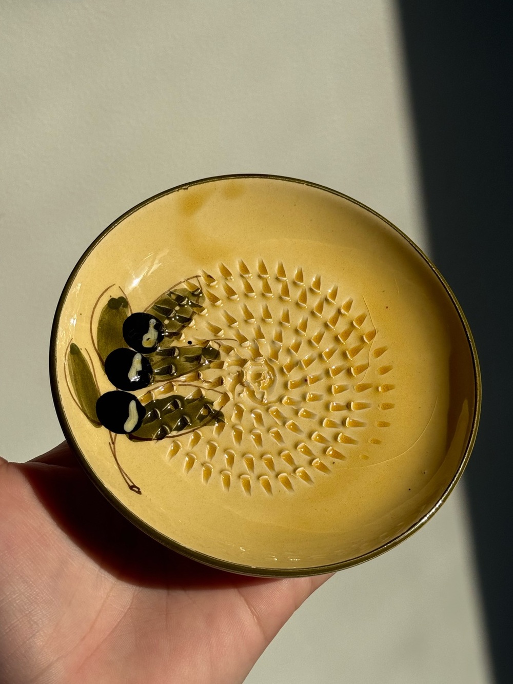 Spain Ceramica Andaluza Vintage RUPI 1980 Garlic Grater Fruit Zester Plate Dish